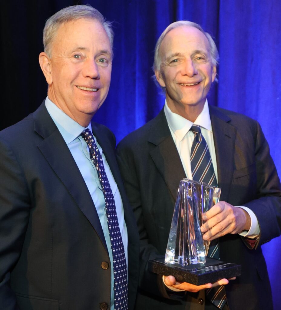 Governor Ned Lamont and Ray Dalio at the 2024 Peterson Business Award Dinner