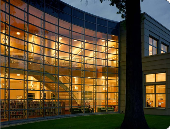 Image of the outside of a library