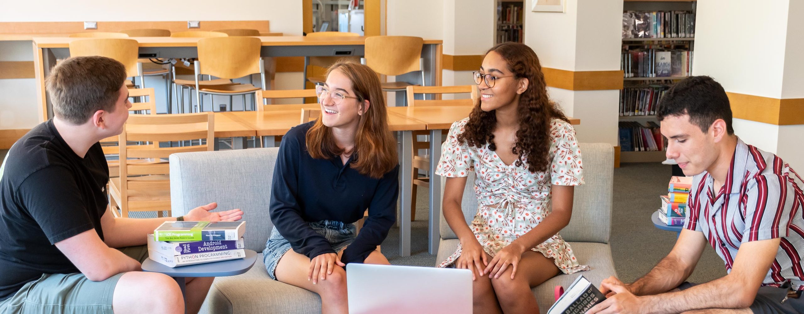 Teenagers in a reading circle